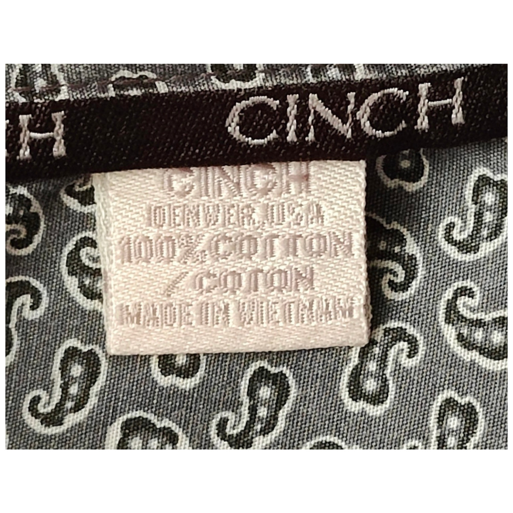 Cinch Paisley Gray Long Sleeve Button Down Shirt. Size Large - Picture 4 of 6